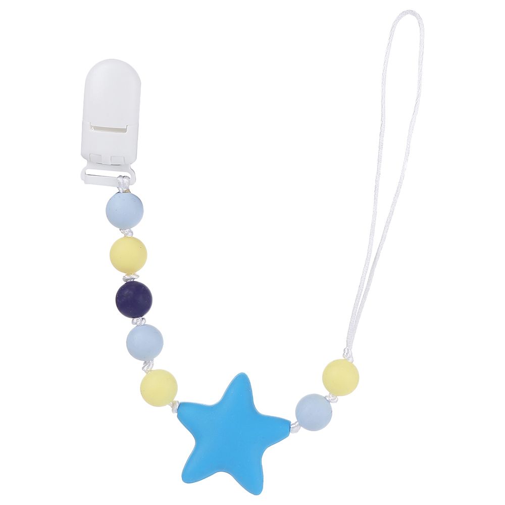 Factory Price - Subtle Star And Beads Pacifier Clips - Blue