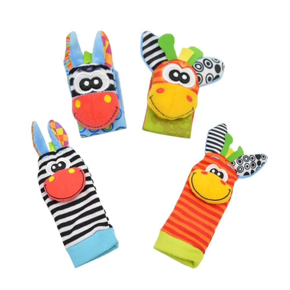 Factory Price - Wrist Rattle & Foot Finder Socks - Animal Design C