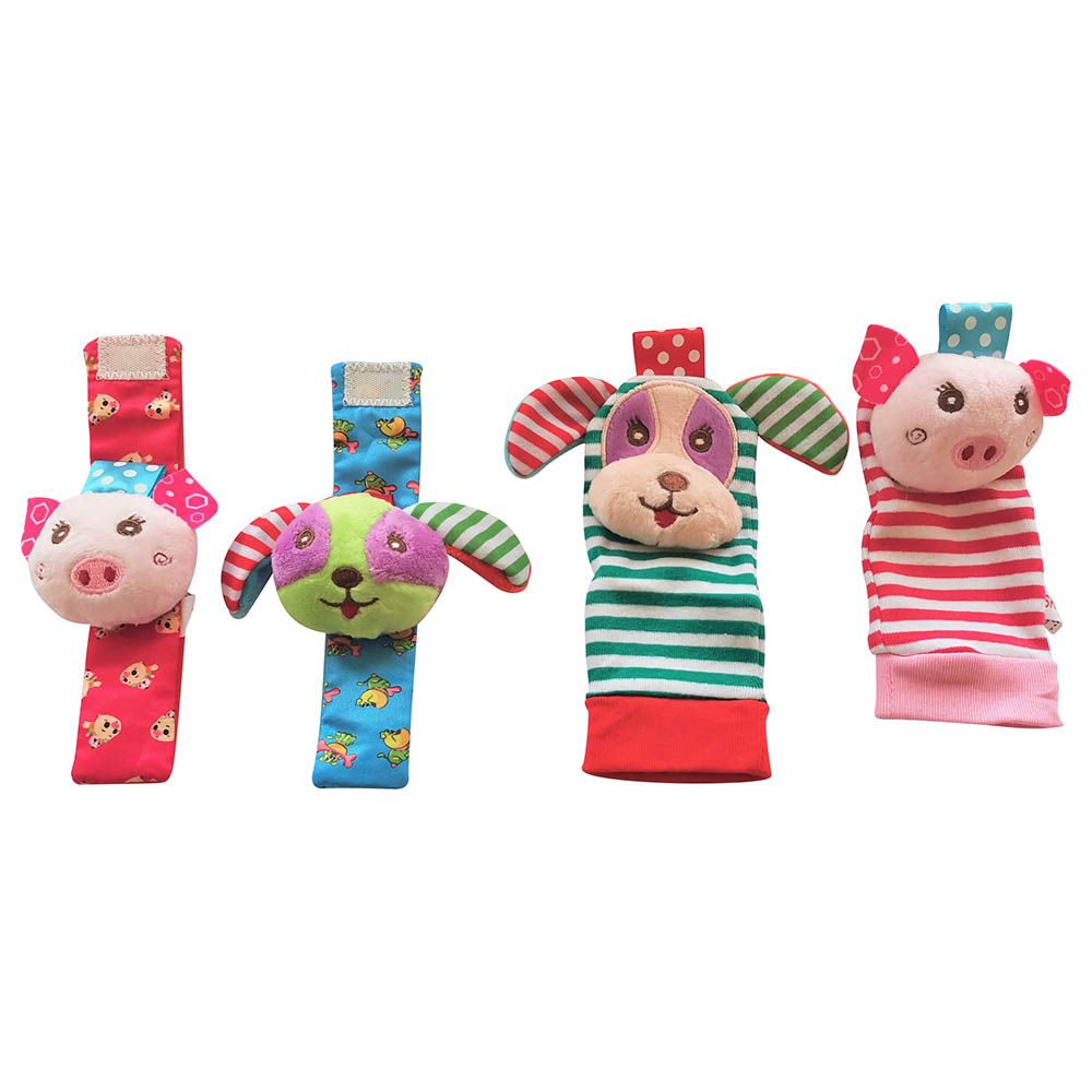 Factory Price - Wrist Rattle & Foot Finder Socks - Animal Design H