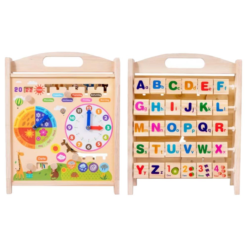 Factory Price - Wooden Clock Learning Board & Alphabet Peg Toy