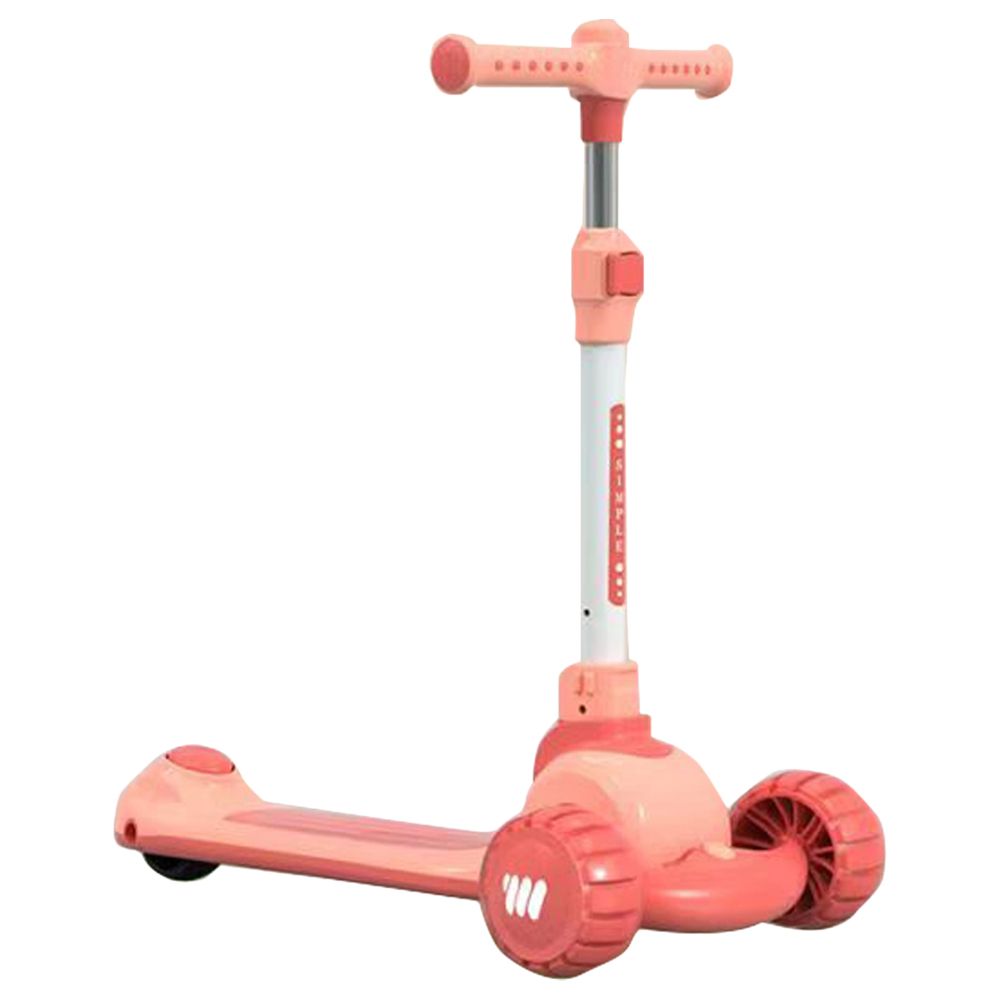 Factory Price - Portable 3 Wheels Kids Pedal Scooter - Pinkish Red