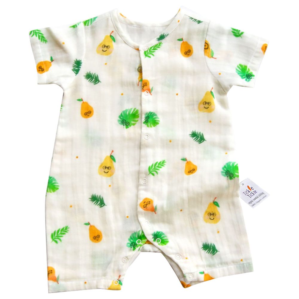 Tickle Tickle - Poppet Pear Organic Muslin Romper