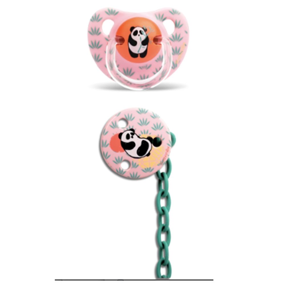 Suavinex - Anatomical Panda Soother Clip 6-18m - Pink