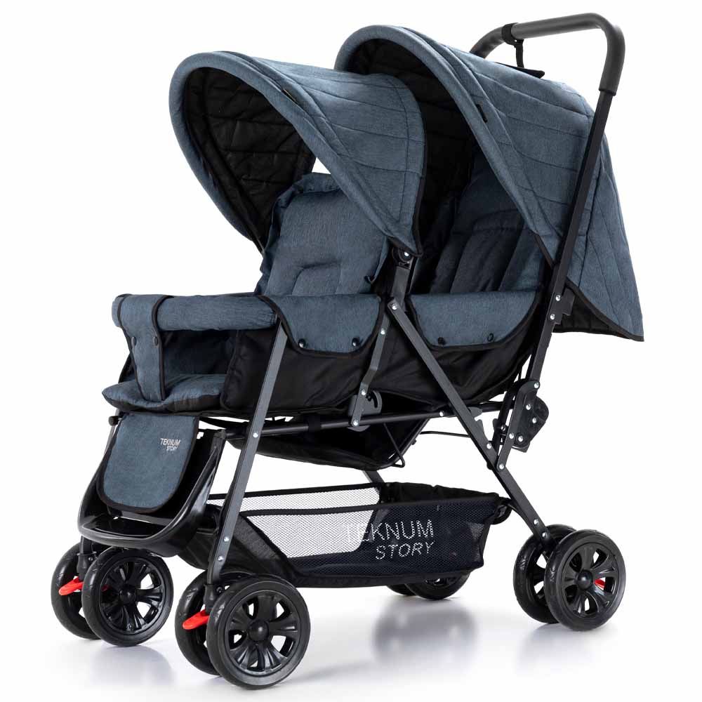 Teknum - Double Baby Stroller - Grey