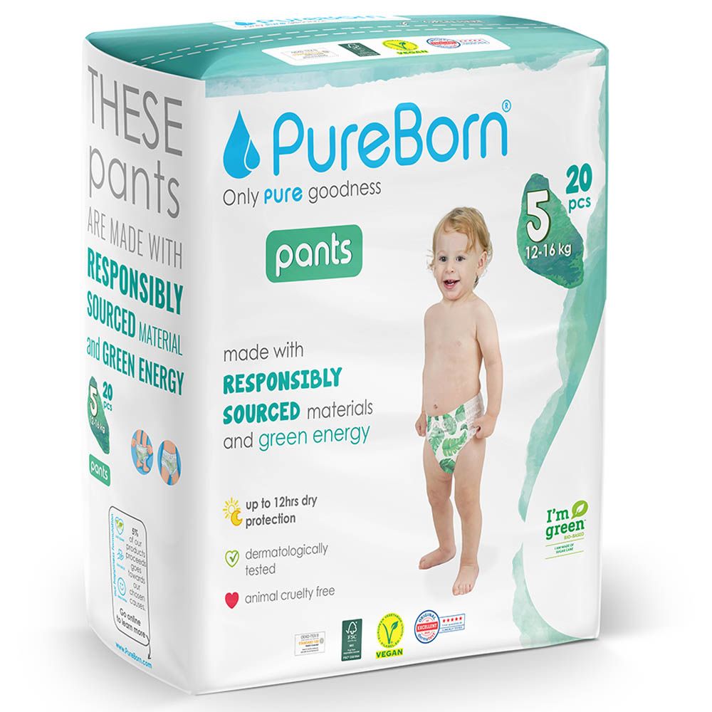 Pure Born - Pull ups Diaper Pack Sz 5 - XL 20's - Lemon 