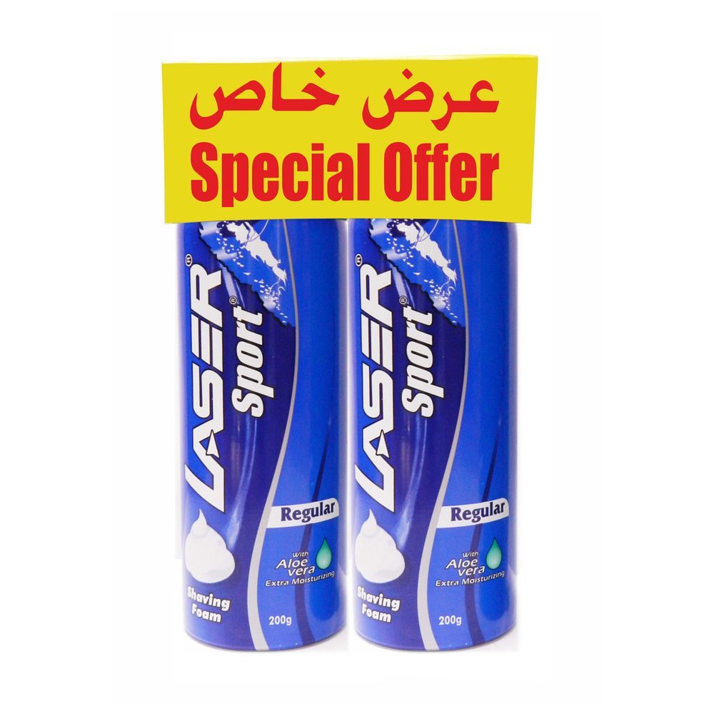 Laser - Sport Shaving Foam Twin Pack 200 ml - Assorted