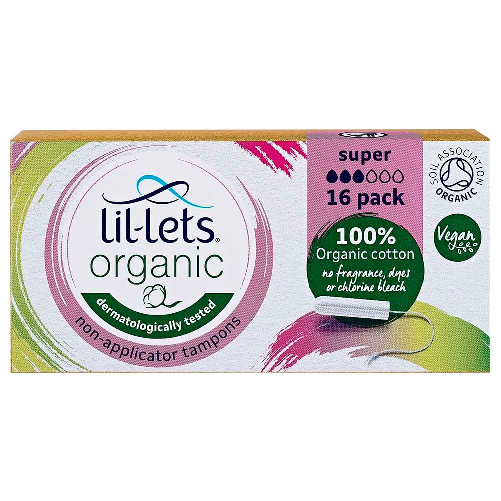 Lil-Lets Organic Non Applicator Tampon Super 16pcs