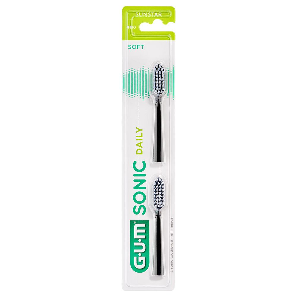 Gum - Sonic Battery Toothbrush Refill 2pcs - Black