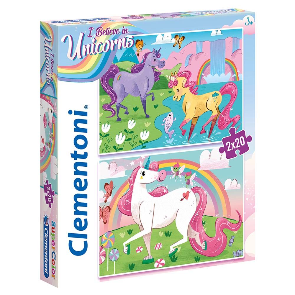 Clementoni - I Believe In Unicorns Puzzle 2x20pcs