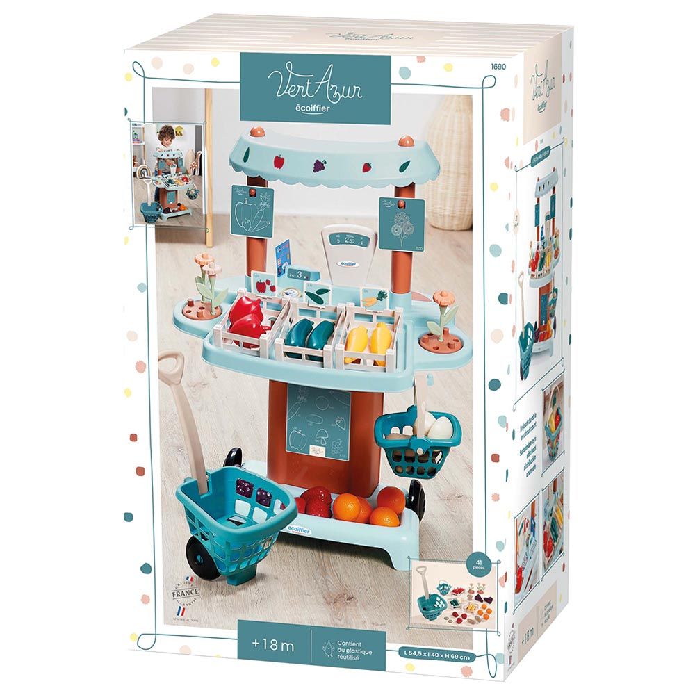 Ecoiffier - Market Stall Playset - 41pcs