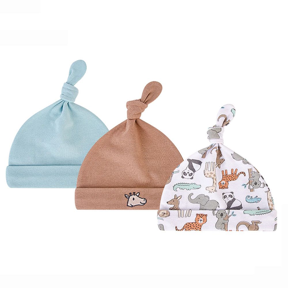 Hudson Childrenswear - Knot Hats - Pack of 3 - Farm 