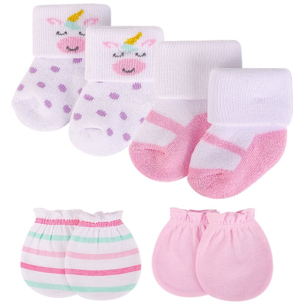 Hudson CW - Baby Girl Socks And Mittens Set