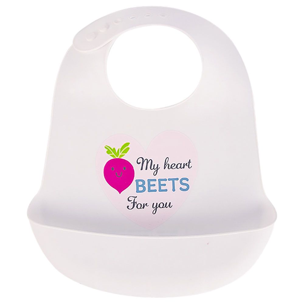 Hudson Childrenswear - Silicone Bib - Heart"Beet