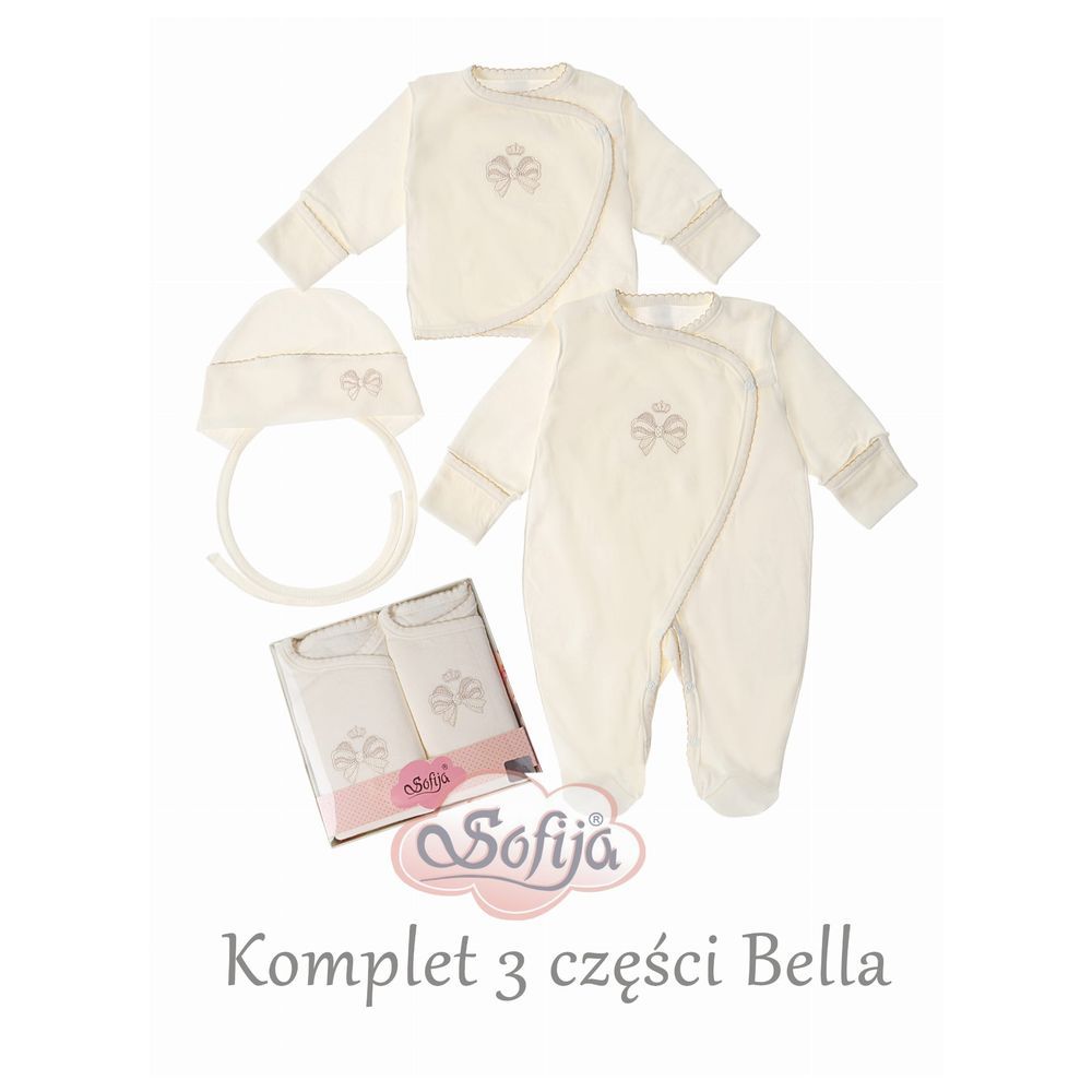 Sofija - 3pc-Set - Bella Newborn Baby Gift - Ivory