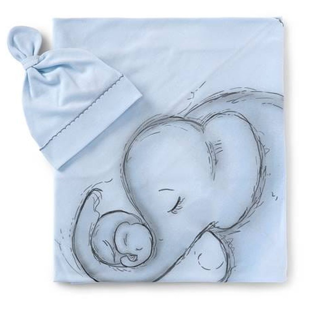 Sofija - Dominik Swaddle & Hat - Pack Of 2 - Blue