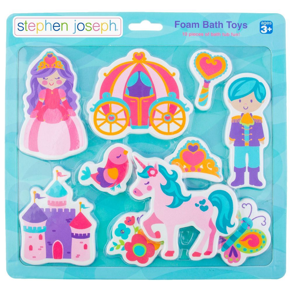 Stephen Joseph - Foam Bath Toy Set - 10pcs - Princess 