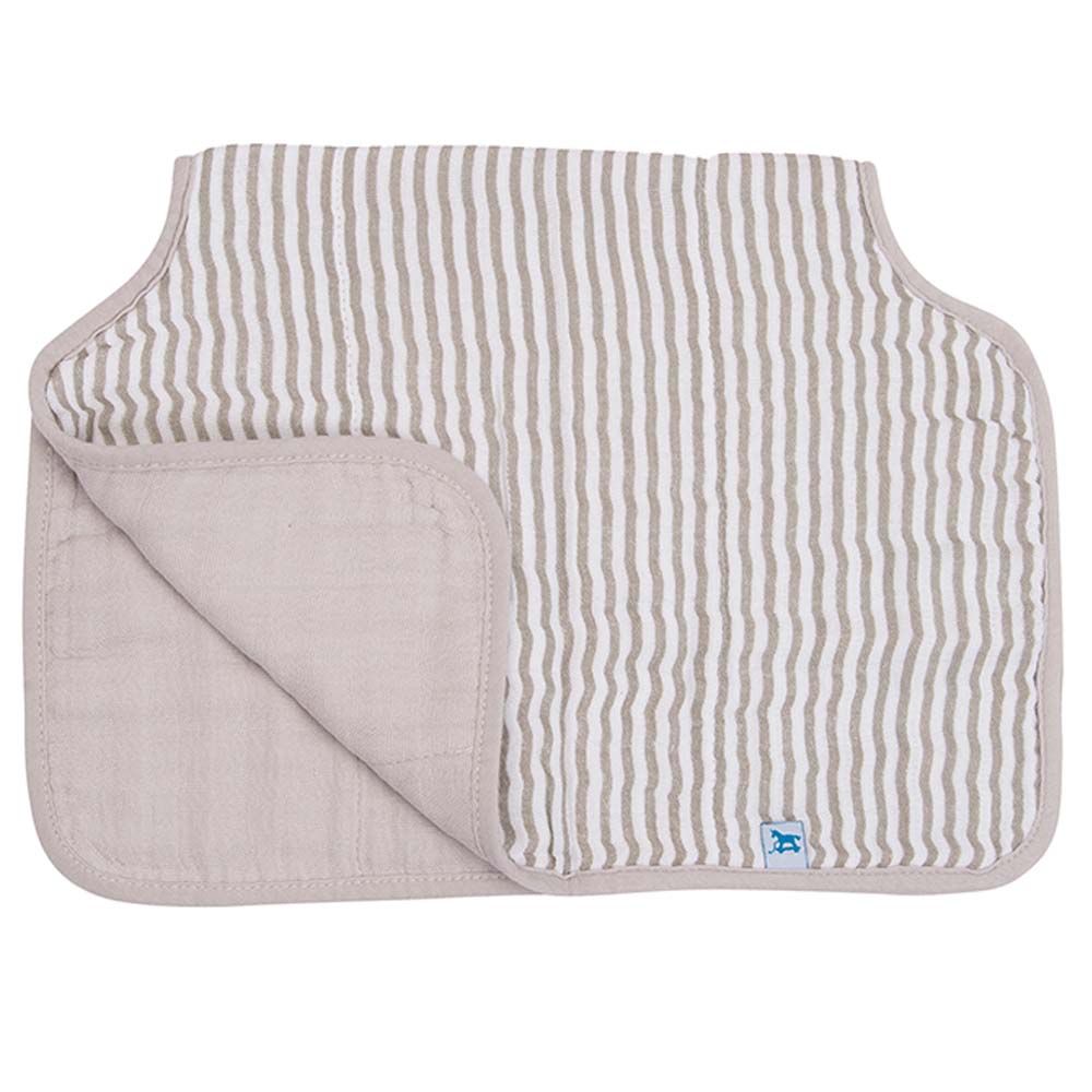 Little Unicorn - Muslin Burp Cloth - Grey Stripe