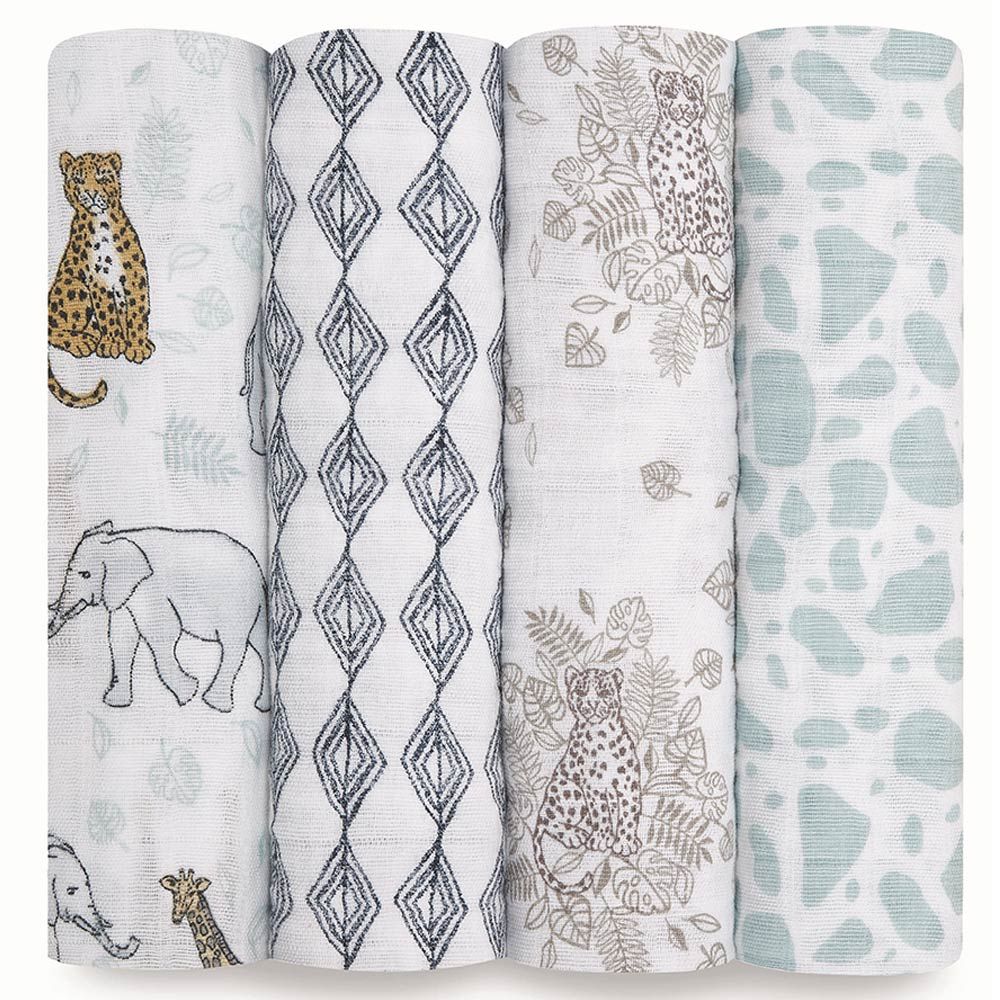 Aden + Anais - Classic Swaddles Pack of 4 - Jungle