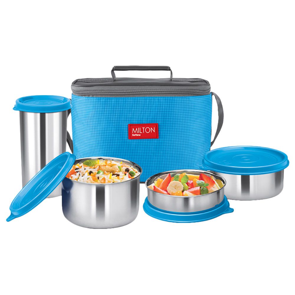 Milton - Stainless Steel Insulated Tiffin - Set Of 4 - Blue