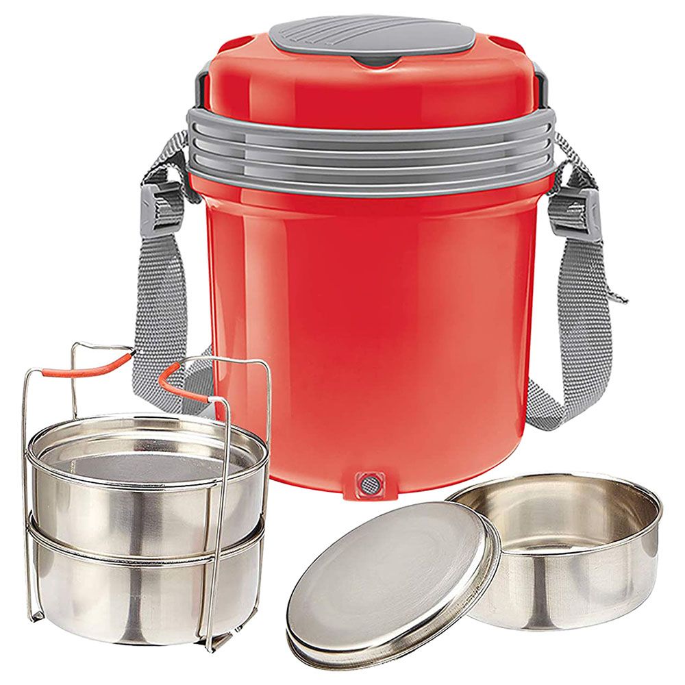 Milton - Stainless Steel Tiffin Box Set - 1440ml - Set Of 4 - Red