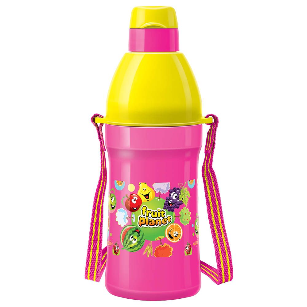 Milton - Plastic Insulated Water Bottle w/ Straw - 400ml - Pink