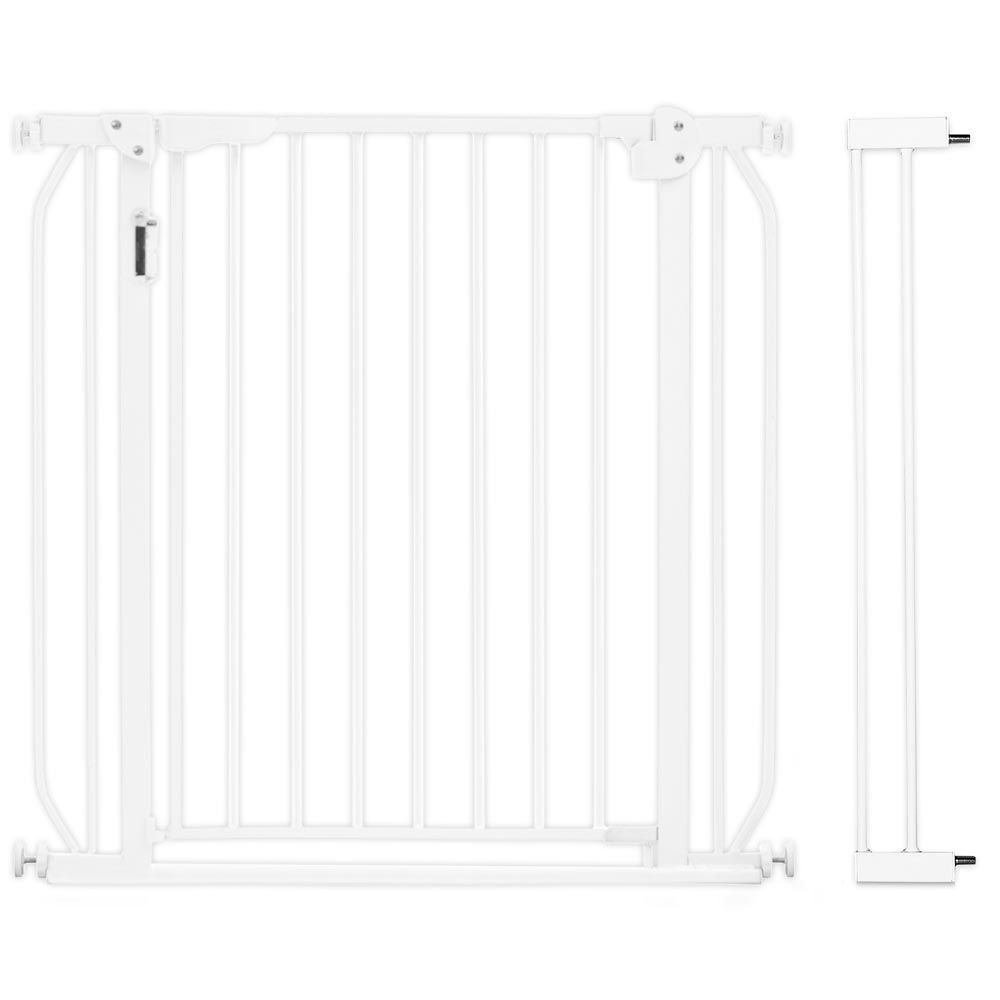 Baby Safe - Metal Safety LED Gate W/ Extension 10cm - White