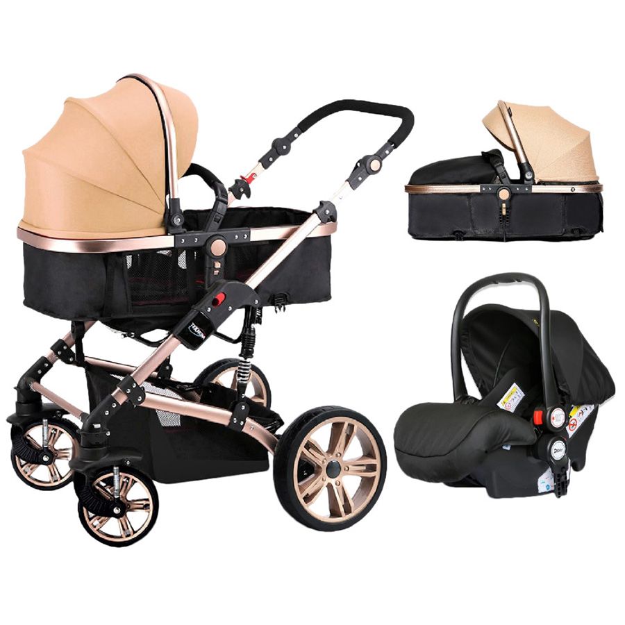 Teknum - 3-in-1 Pram Stroller w/ Infant Car Seat - Khaki