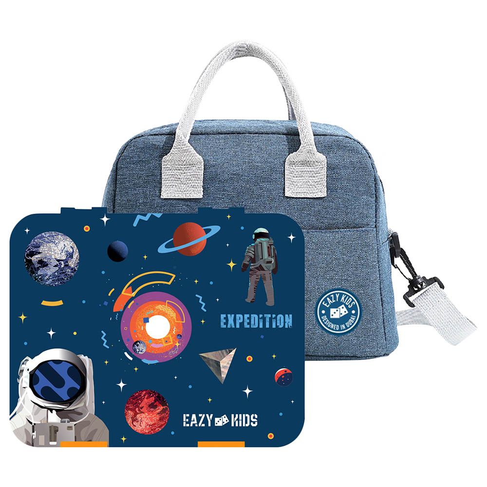 Eazy Kids - Bento Box w/ Lunch Bag & Cutter Set - Expedition Space