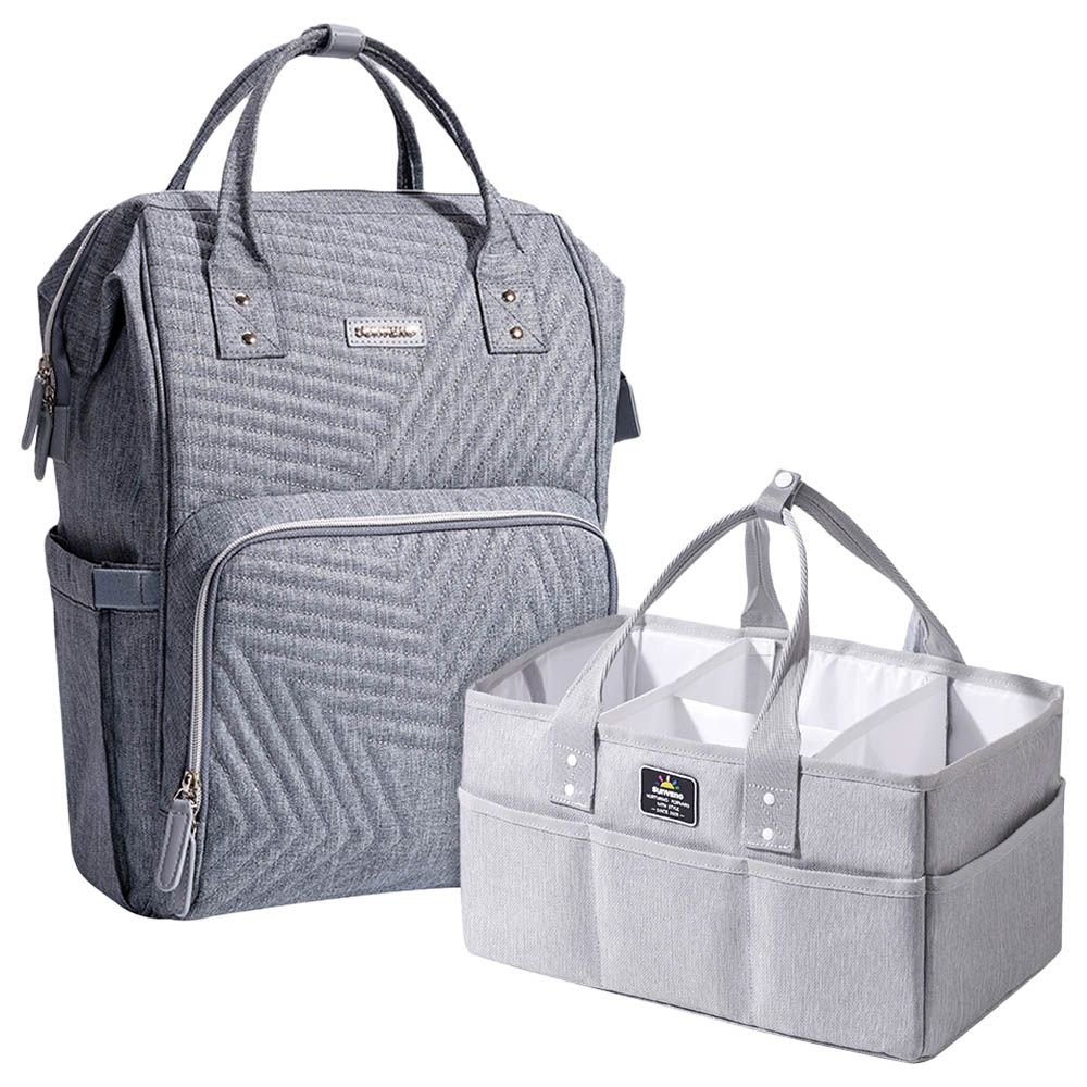 Sunveno - Diaper Bag & Diaper Caddy - Nova Grey