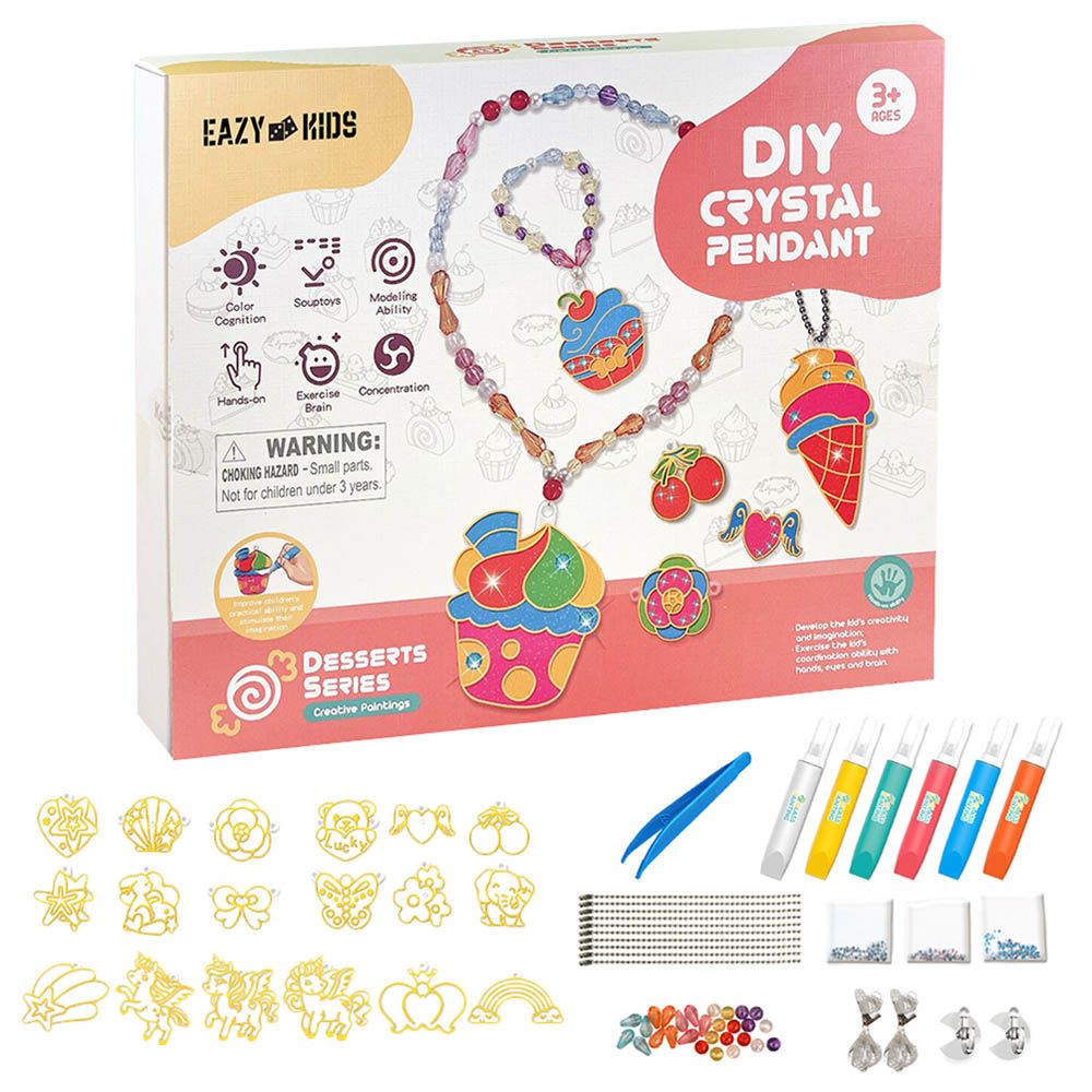 Eazy Kids - DIY Crystal Pendant Making & Coloring Set XL - Dessert