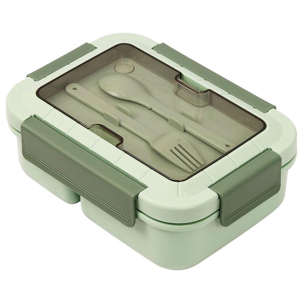 Eazy Kids - 3 Compartment Lunch Box w/ Utensils 1100ml - Green