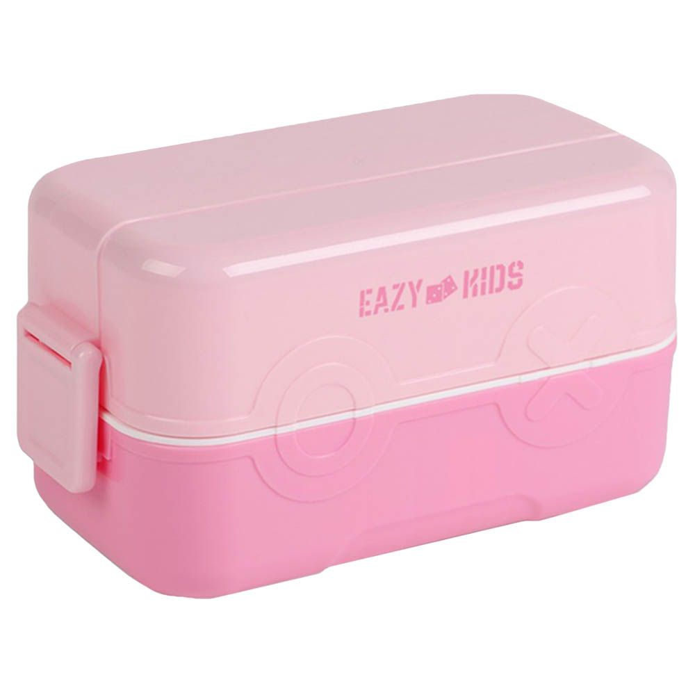 Eazy Kids - Double Decker Tic-Tac-Toe Lunch Box - Pink