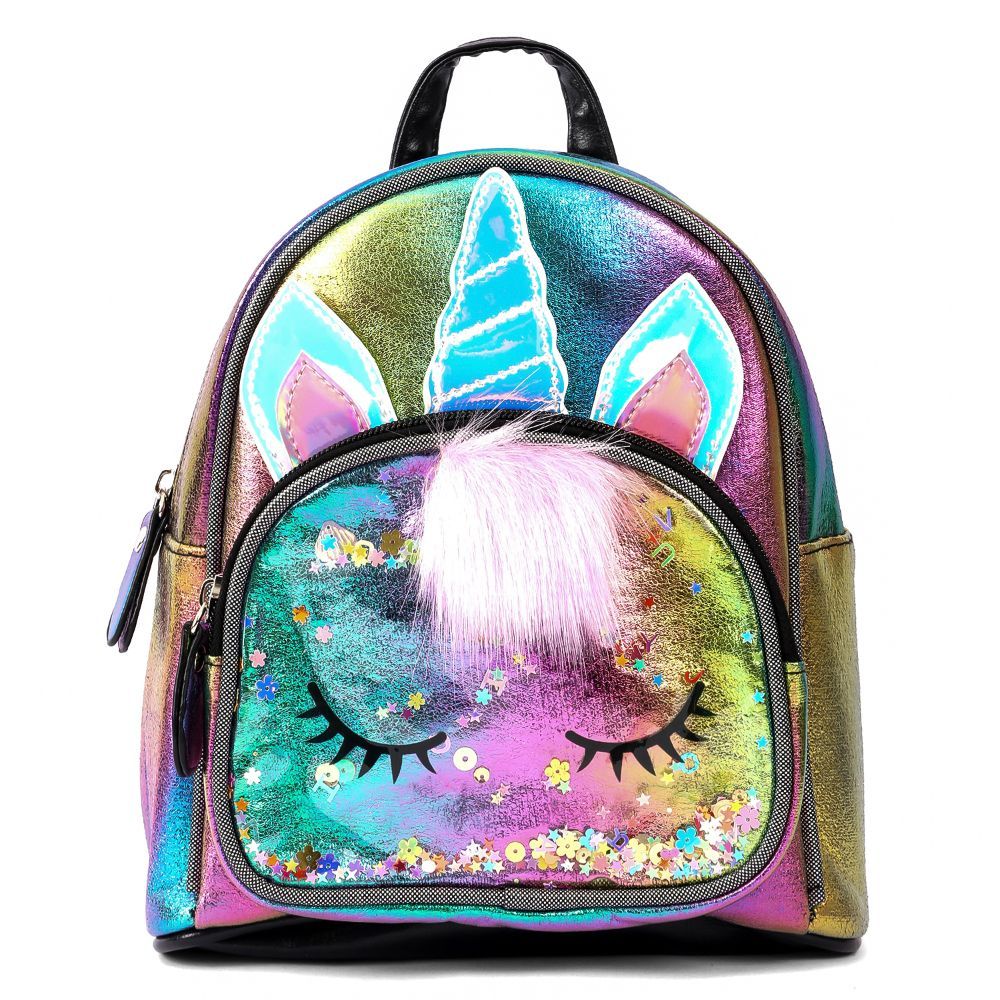 Eazy Kids - Sequin School Backpack - 10-Inch - Unicorn