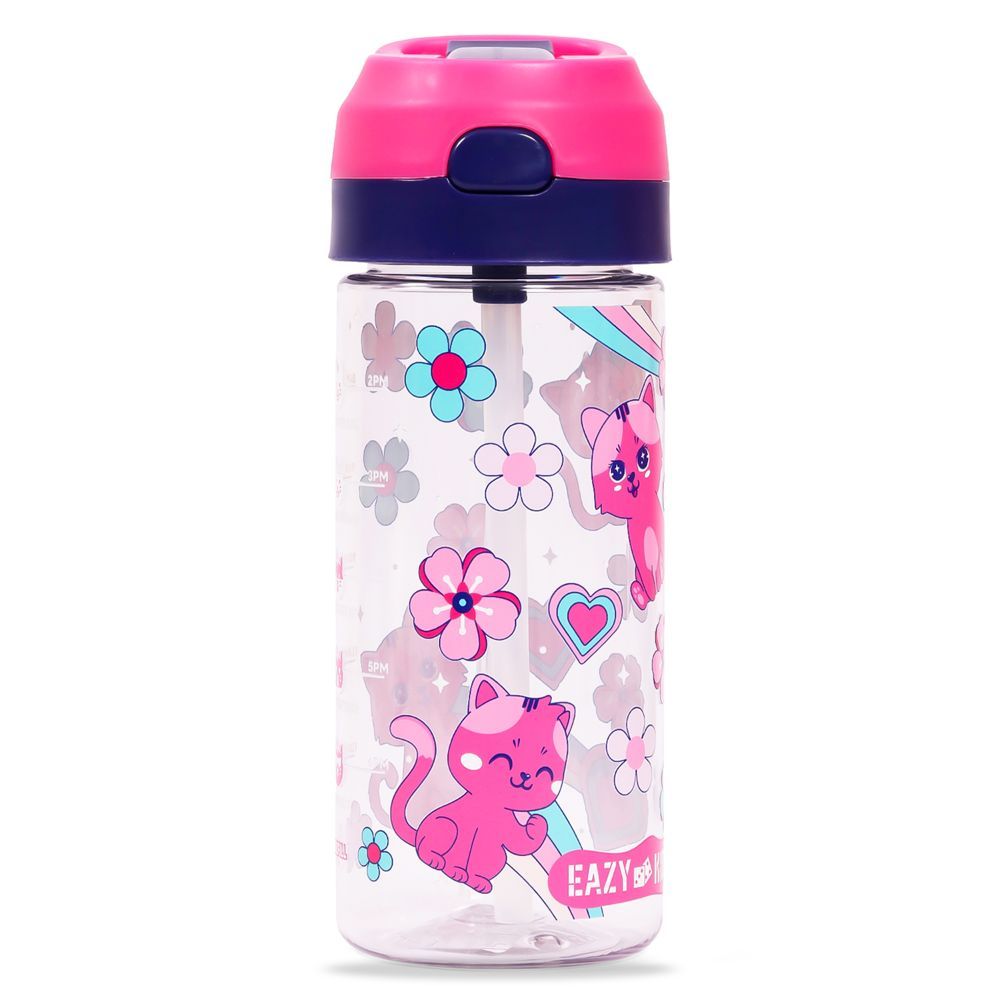 Eazy Kids - Cat Tritan Water Bottle W/ Spray 420ml - Pink