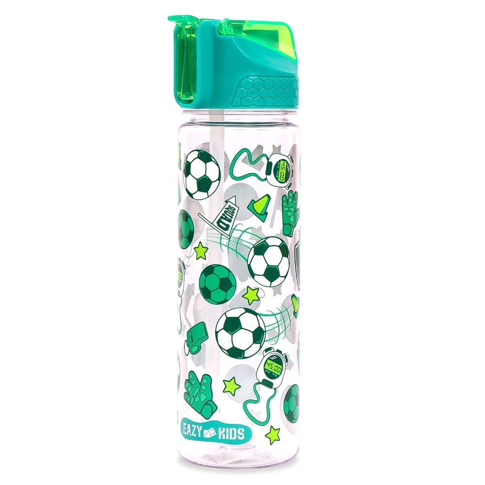 Eazy Kids - Soccer Tritan Water Bottle W/ Lid & Sipper 650ml - Green