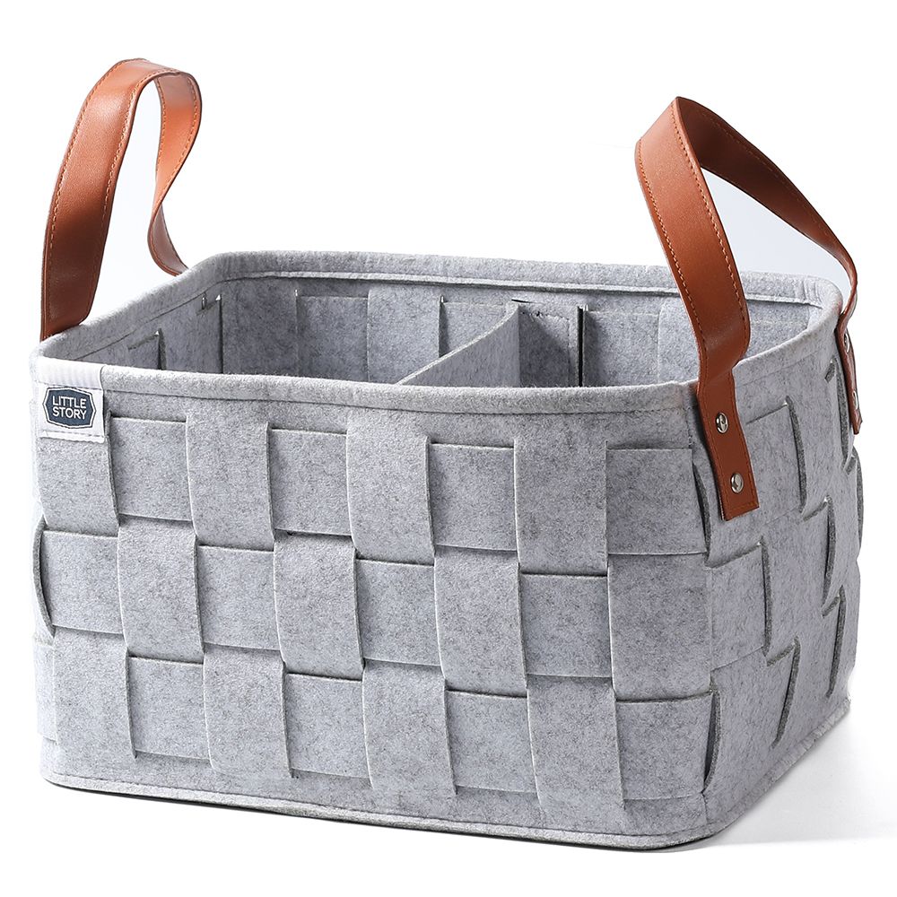 Little Story - Multi-Purpose Laundry Caddy Basket Felt - Grey