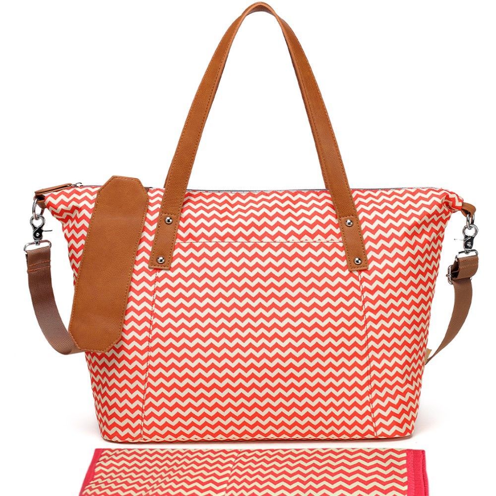 Little Story - Avril Tote Diaper Bag - Tanned Orange