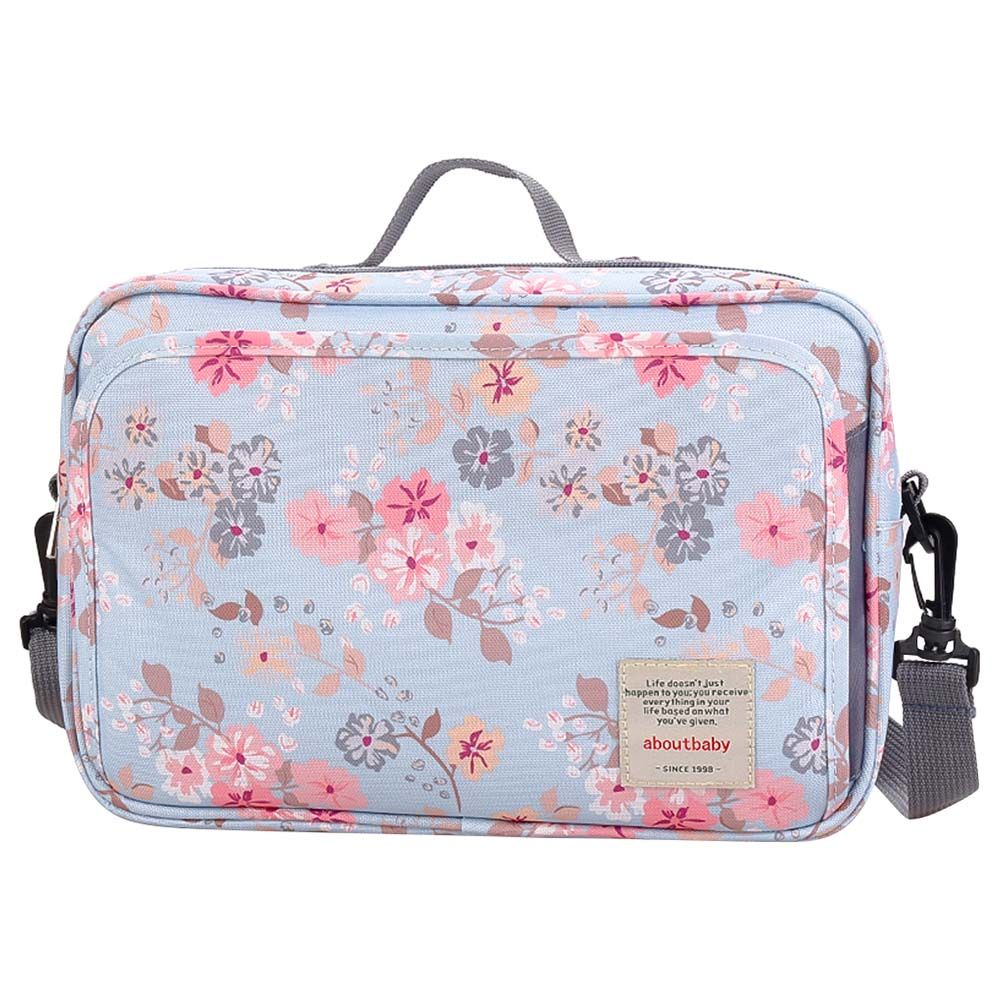 Little Story - Baby Diaper Changing Clutch Kit - Floral Grey