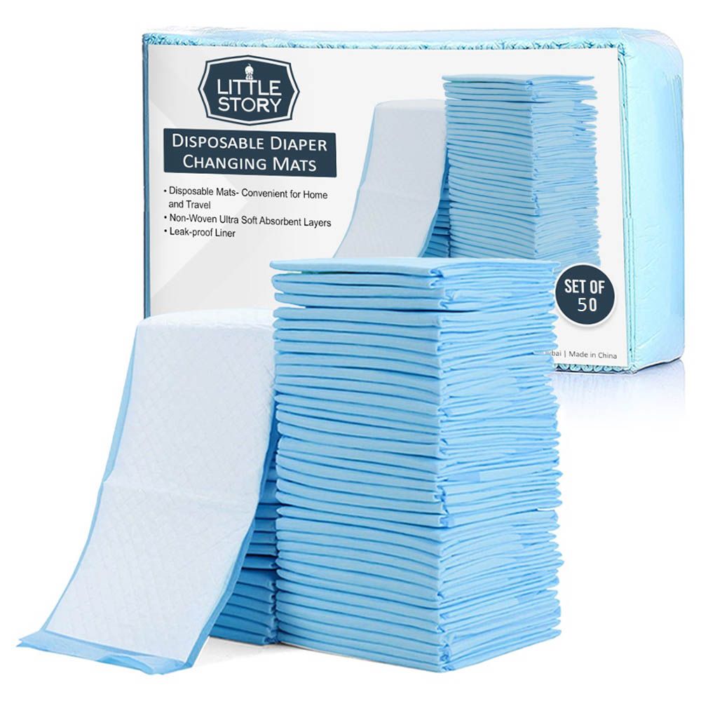 Little Story - Disposable Changing Mats Pack of 50 - Blue