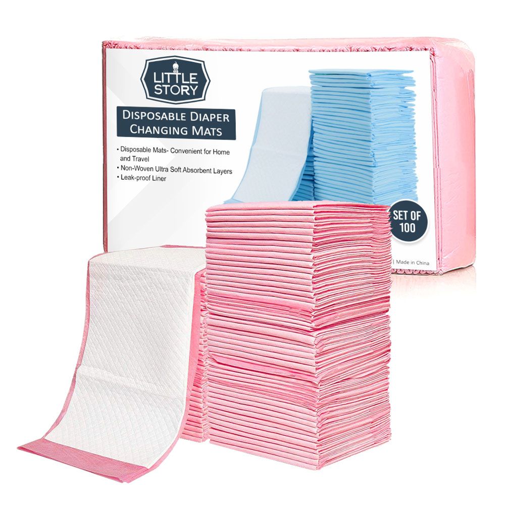 Little Story - Disposable Diaper Changing Mats 100Pcs - Pink