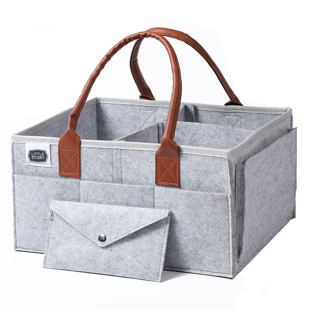 Little Story - Diaper Caddy + Travel Pouch Medium - Grey