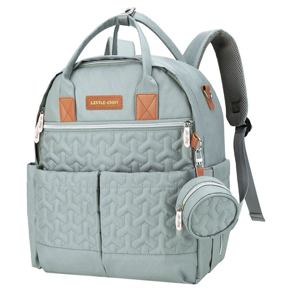 Little Story - Diaper Backpack W/ Accessories - Green