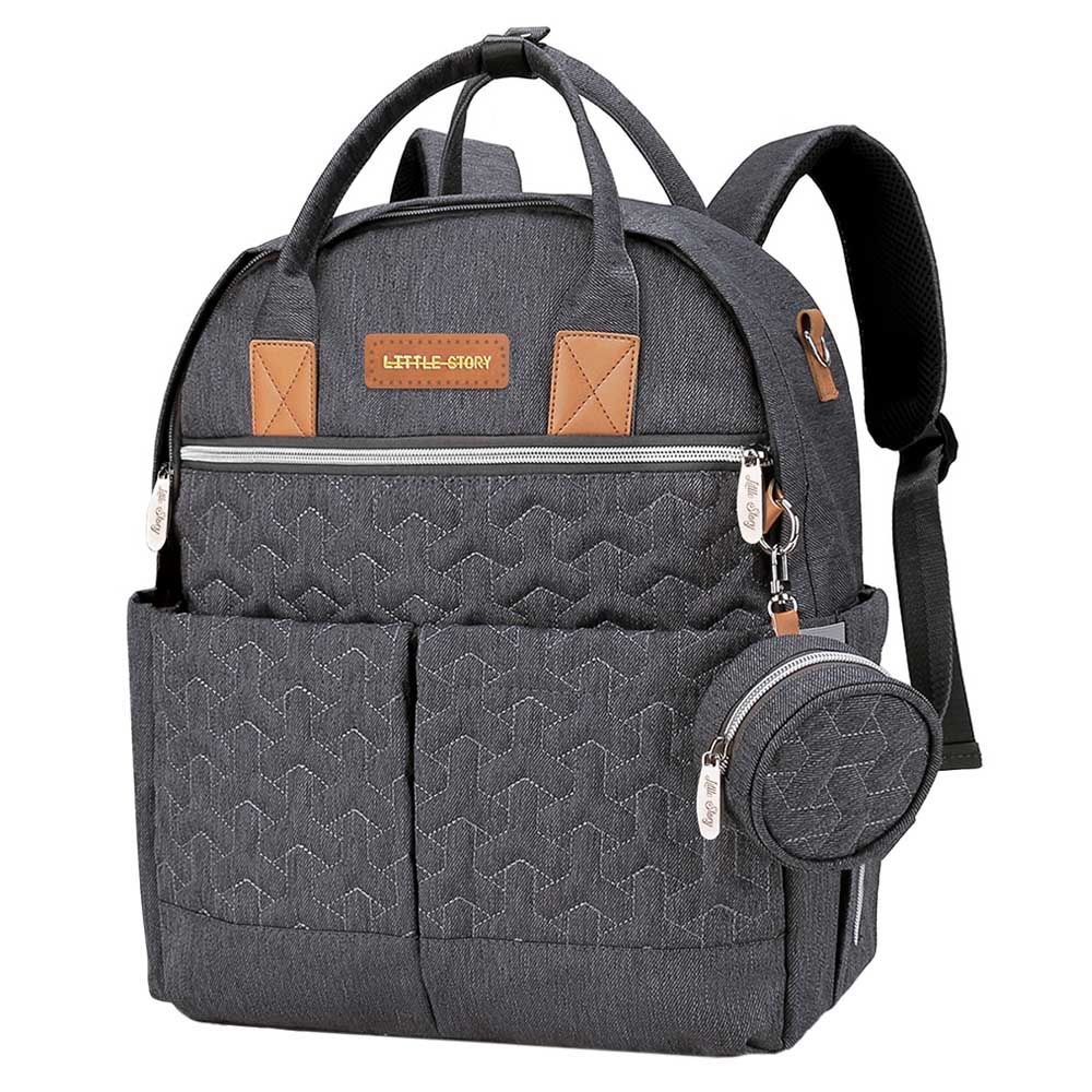 Little Story - Diaper Backpack W/ Accessories - Grey