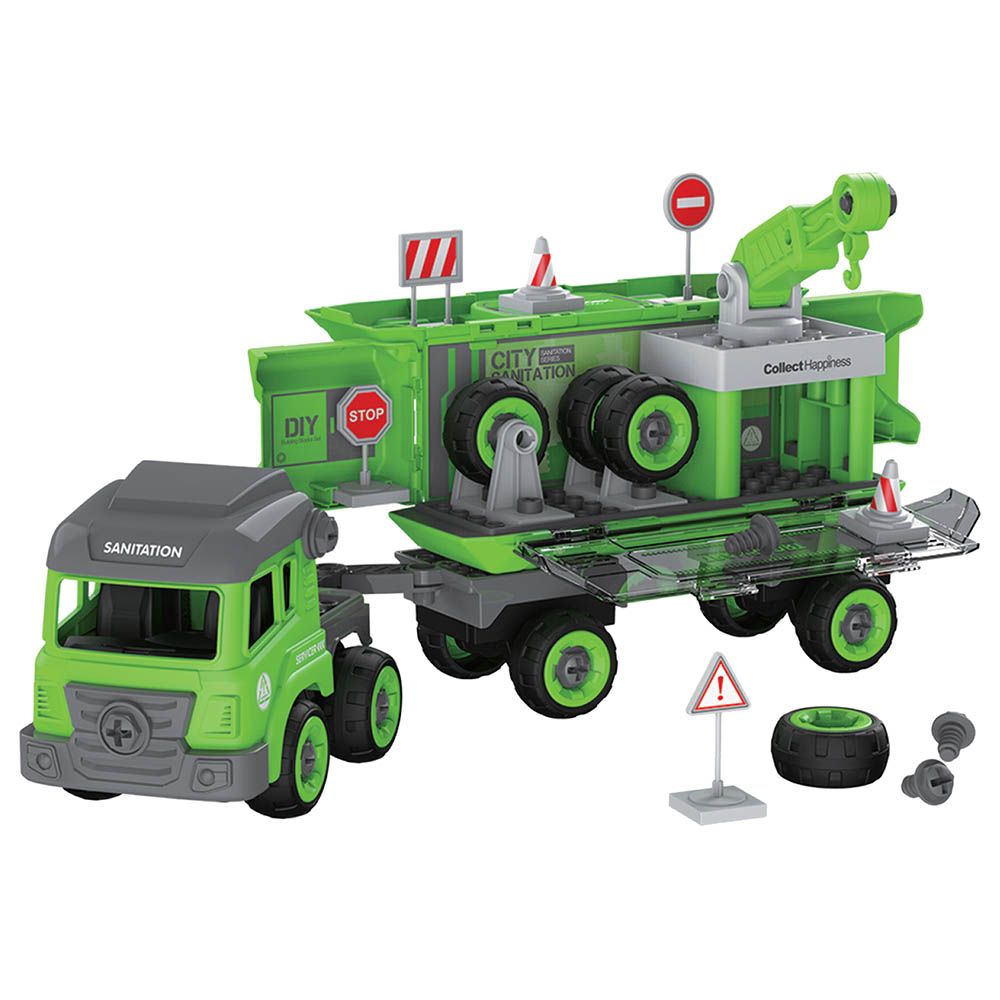 Little Story - Sanitation Truck w/ 2 Mini Truck - Green