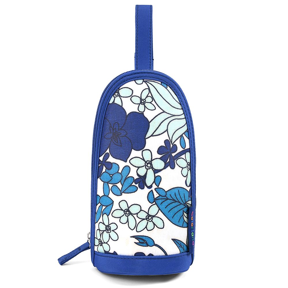 Little Story - Insulated Bottle Bag - Floral Blue