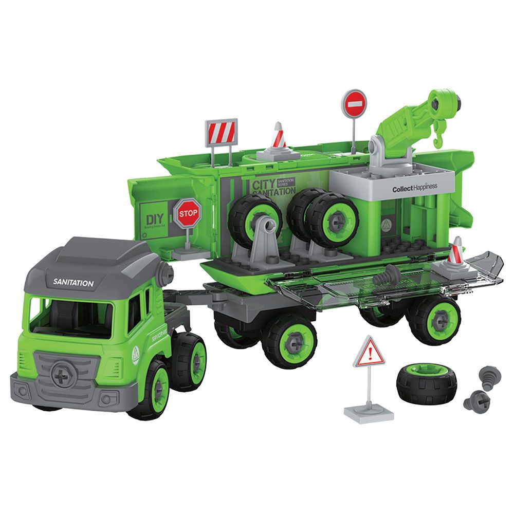 Little Story - Truck w/ 2 Mini Truck & Remote Control - Green