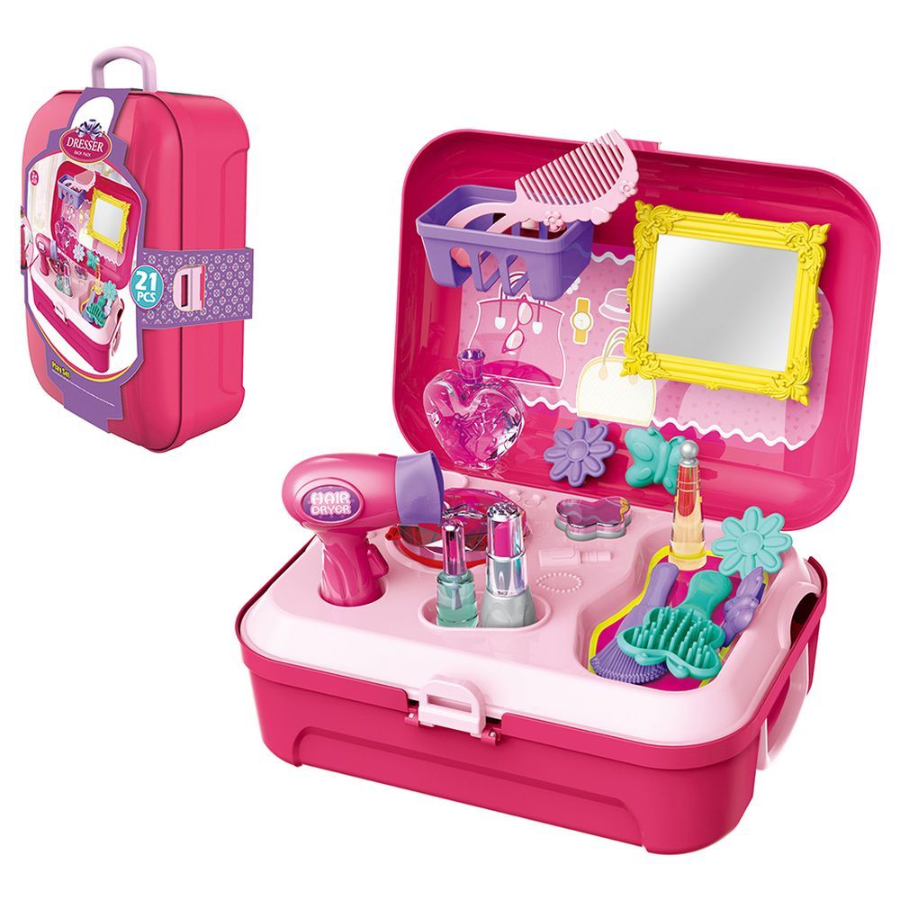 Little Story - Role Play Beautician Backpack 21pcs - Pink