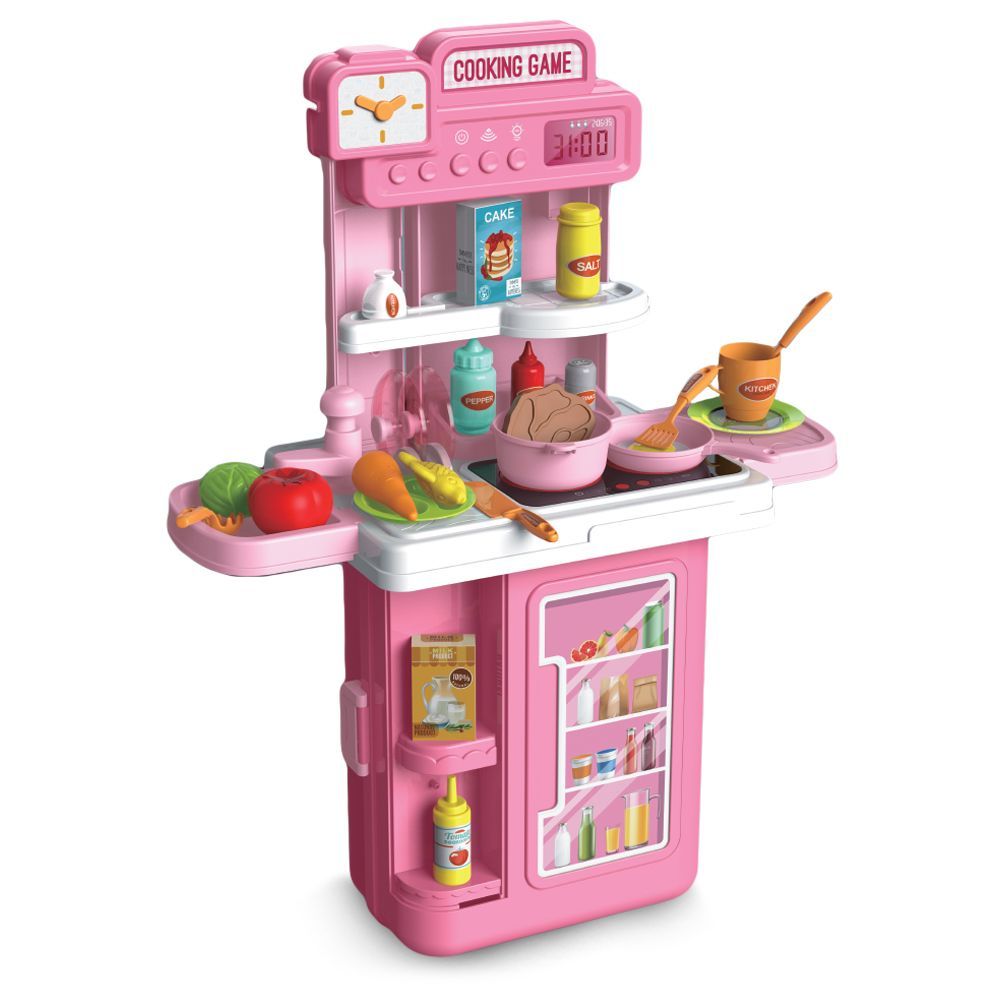 Little Story - Role Play Chef Toy Set Luggage Case 41pcs - Pink