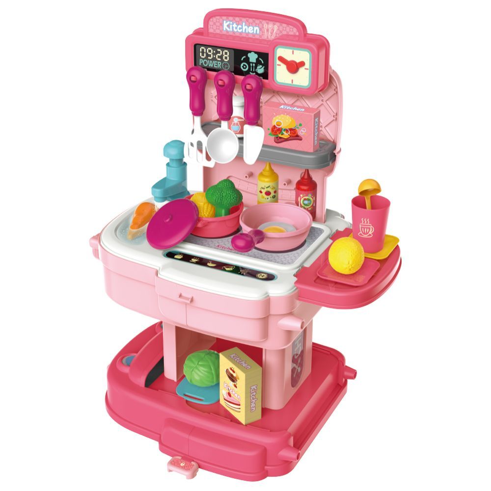 Little Story - Restaurant Toy Set School Bag 34pcs - Pink