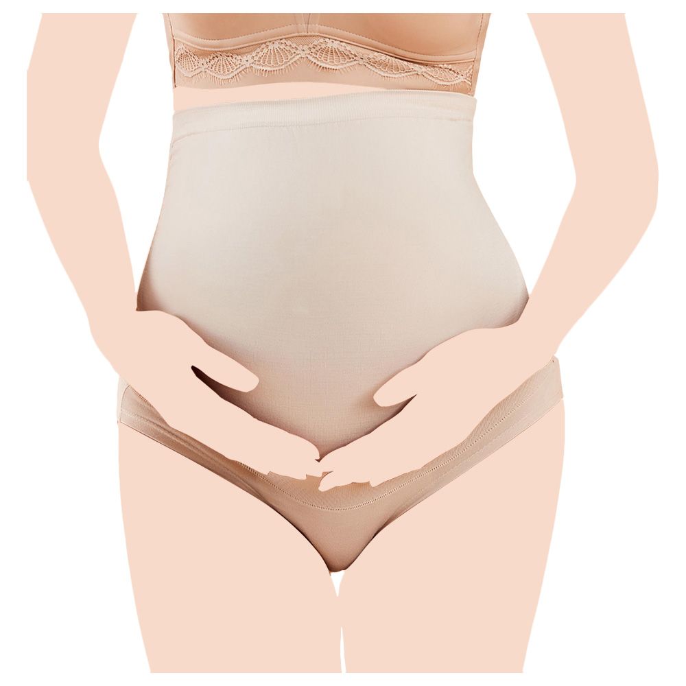 Sunveno - High Waist Pregnancy Support Panties - Skin